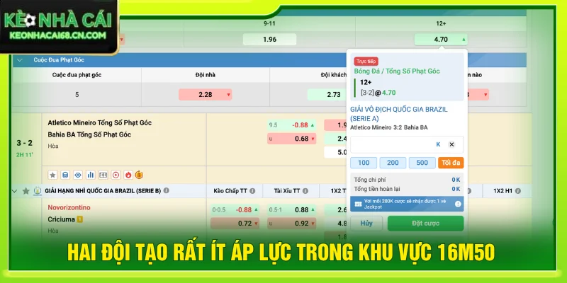 Đánh giá số lần hai đội tạo áp lực ở khu vực cấm trong trận đấu
