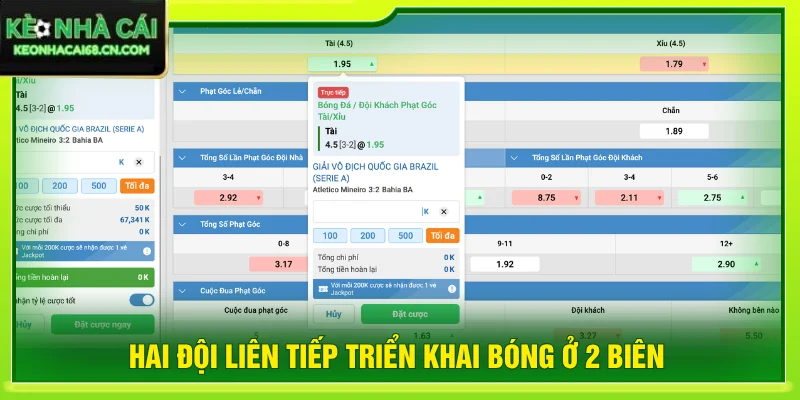 Dấu hiệu bắt kèo tài góc là khi  2 đội có thói quen triển khai bóng ở 2 biên